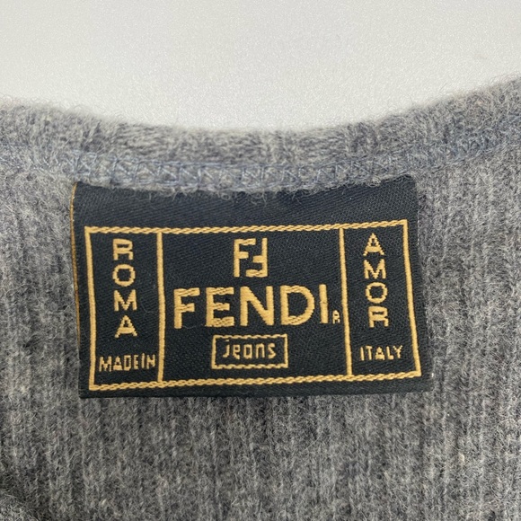 FENDI “FENDI Jeans” signature Gray wool blend tank top Size 40/26 US size 4 - Picture 2 of 6